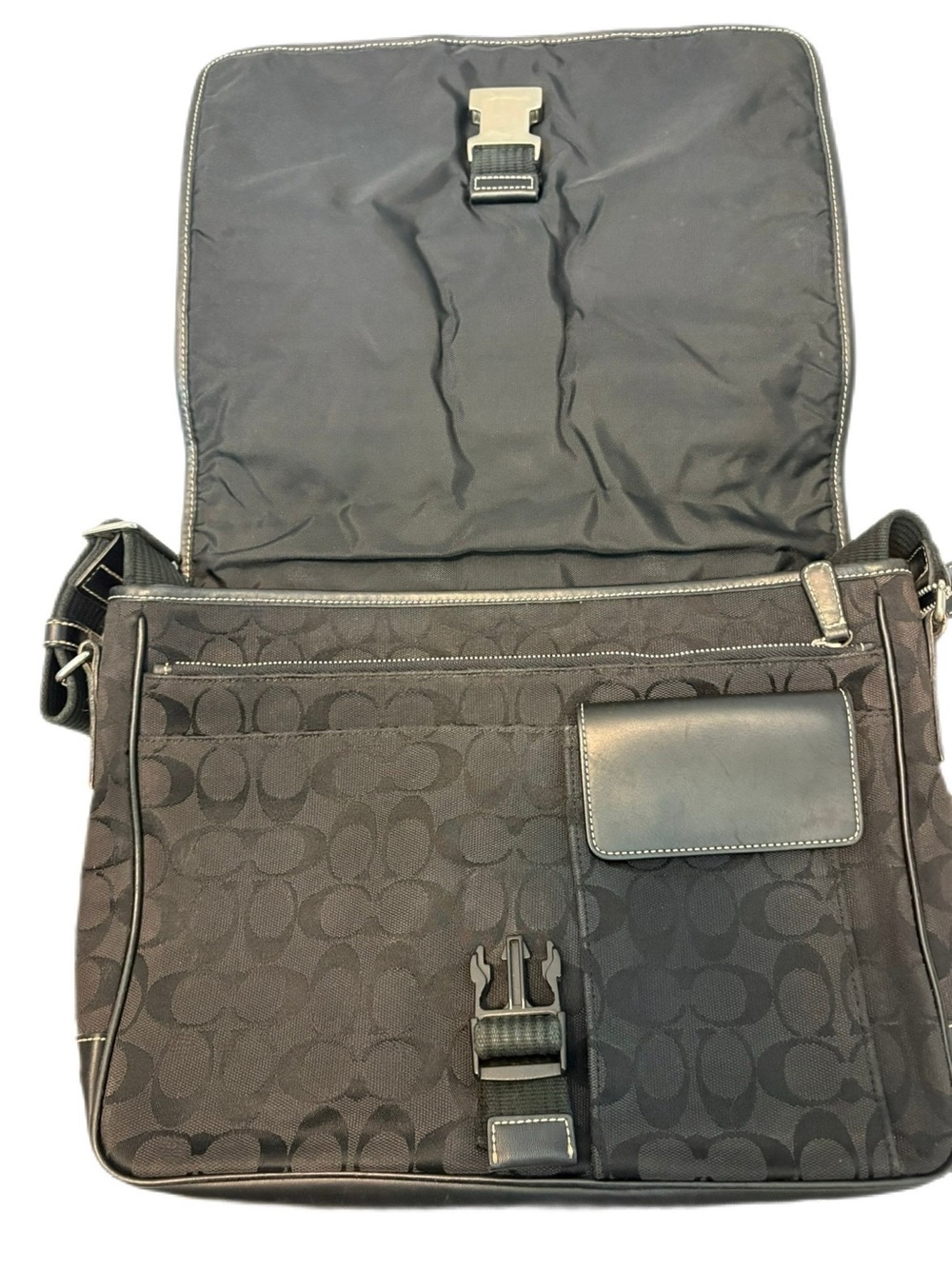 Coach 2001 Transatlantic Black Field Messenger Bag C1R-5229 - Picture 5 of 15